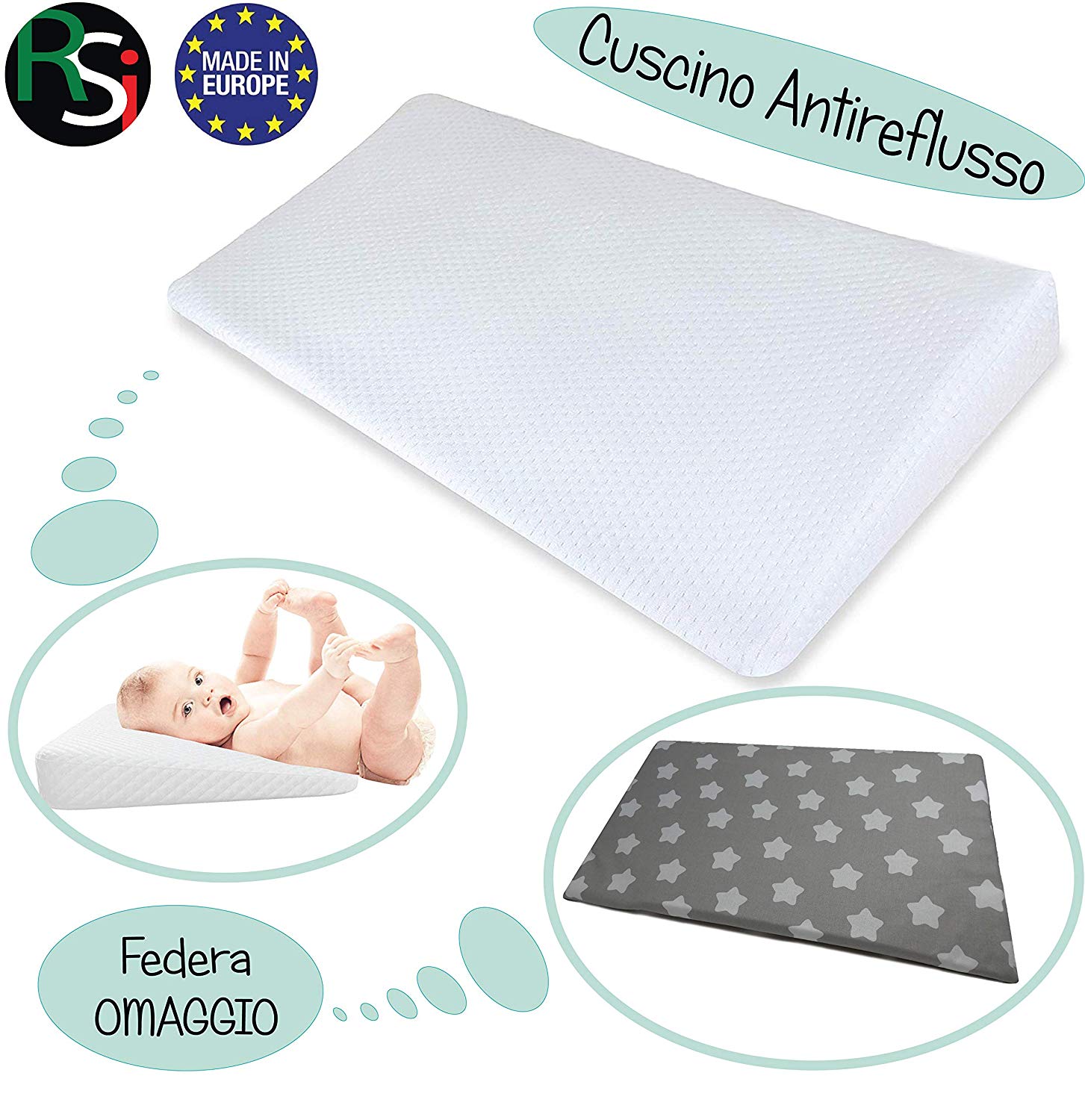 Cuscino Neonato Antireflusso + Federa OMAGGIO